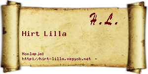 Hirt Lilla névjegykártya